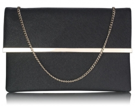 Zwarte Faux Leather Clutch