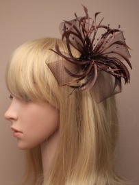 Decoratieve Fascinator Chocolade Bruin