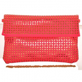 Lazer Cut Clutch Fel Roze-Goud