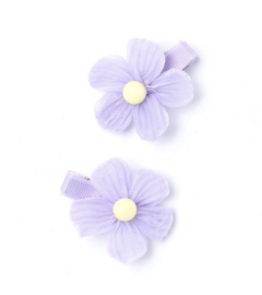Chiffon Bloem Haarclipje Lila 2 st