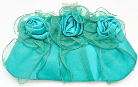 Donker Turquoise Rozen Tasje