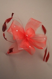 Fascinator Rood met Steentjes