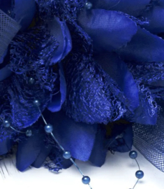 Donker Blauwe Bloem Fascinator Haarband