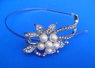 Kristallen Parel Broche Haarband