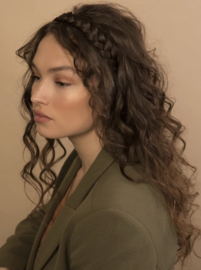 Gewone Vlecht Haarband Mocha Chino