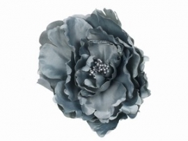 Grote Grijze Bloem Hairclip & Broche