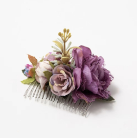 Bloemen Haarkam Paars