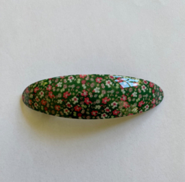 Haarspeld Ovaal Kleine Bloemen Groen