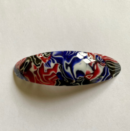 Grafische Haarspeld Ovaal Blauw Rood