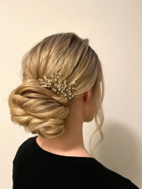 Haarpin met Kristallen Goud 2 st