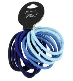 Haar Elastiekjes Blauw Tinten 12 stuks