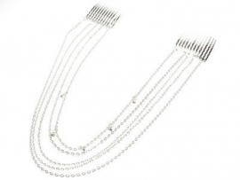 Haar Ketting  Kristallen Zilver