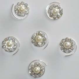Ivoor Parel Bloem Curlies 6 st