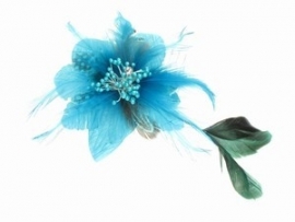 Turquoise Veren Bloem Fascinator