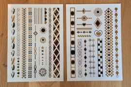 Metallic Tattoos 3 Goud & Zwart