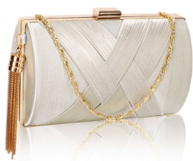 Hard Cased Tasje Ivoor met Tassel SALE