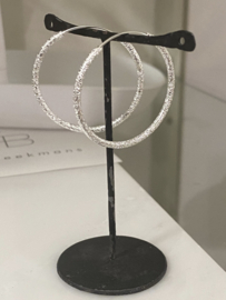 Creolen met Textuur (5cm) Zilver