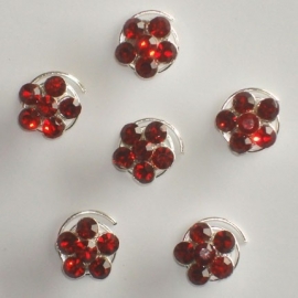 Red Flower Swirls 6 st