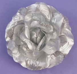 Metallic Zilveren Bloem Haarclip of Corsage