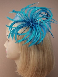 Decoratieve Fascinator Turquoise