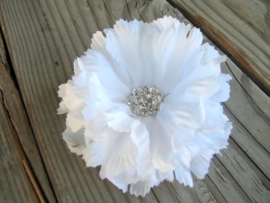 Witte Haarbloem met Kristallen