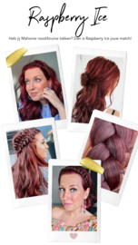 Gewone Vlecht Haarband Raspberry Ice