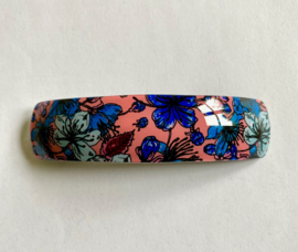 Haarspeld Kleine Hibiscus Roze Blauw