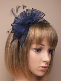 Sinamay Haarband Donker Blauw