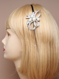 Kristallen Parel Strik Haarband