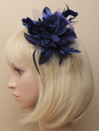 Donker Blauwe Bloem Fascinator