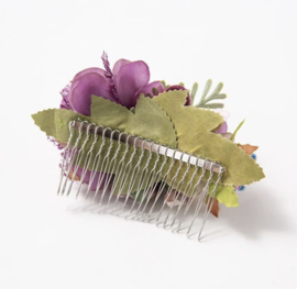 Bloemen Haarkam Paars