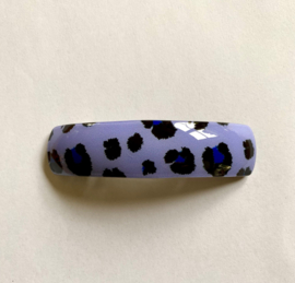 Luipaard Print Haarspeld Blauw