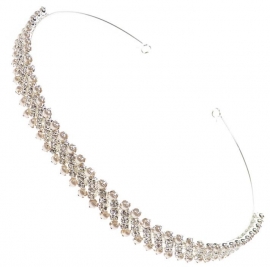 Ivoorkleurige Parel en Strass Tiara of Haarband