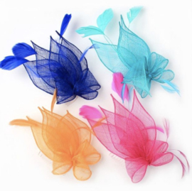 Kobalt Blauwe Sinamay Fascinator