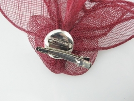 Donker Rode Sinamay Fascinator