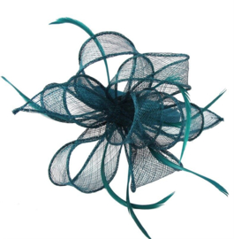 Groenblauwe Sinamay Fascinator