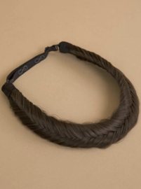 Visgraat Vlecht Haarband Mocha Chino