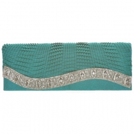 Gedecoreerde Clutch Donker Turquoise