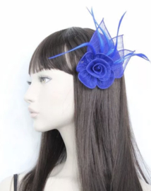 Kobalt Blauwe Sinamay Fascinator