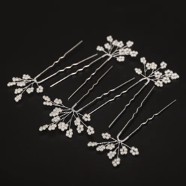 Kraaltjes Haarpin Zilver 5 stuks