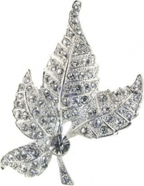 Crystal Oak Leaf Haarclip & Broche