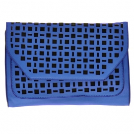 Blauw-Zwarte Laser Cut Clutch