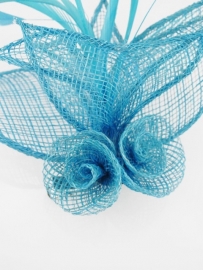 Turquoise Sinamay Fascinator