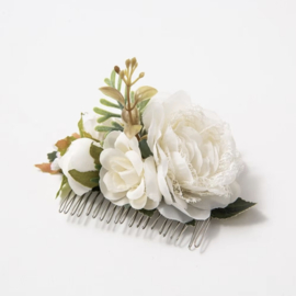 Bloemen Haarkam Ivoor