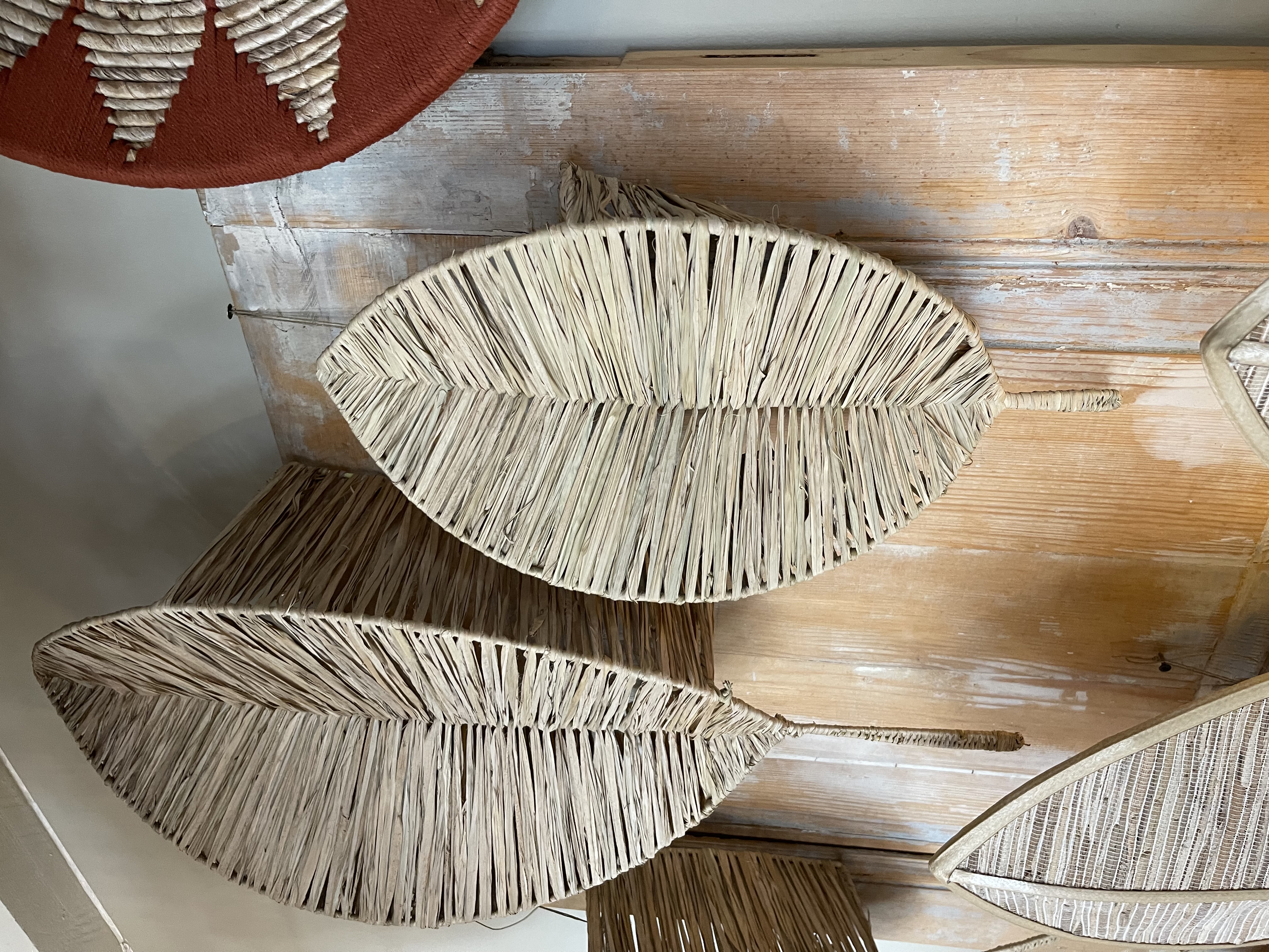 Rotan wandlamp Blad small