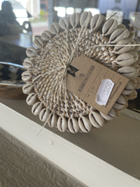 Rotan cowrie onderzetters 4 stuks