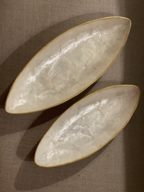 Capiz schelp schaaltjes met goud randje ovaal