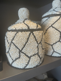 Kralen deco  potten met deksel woondecoratie