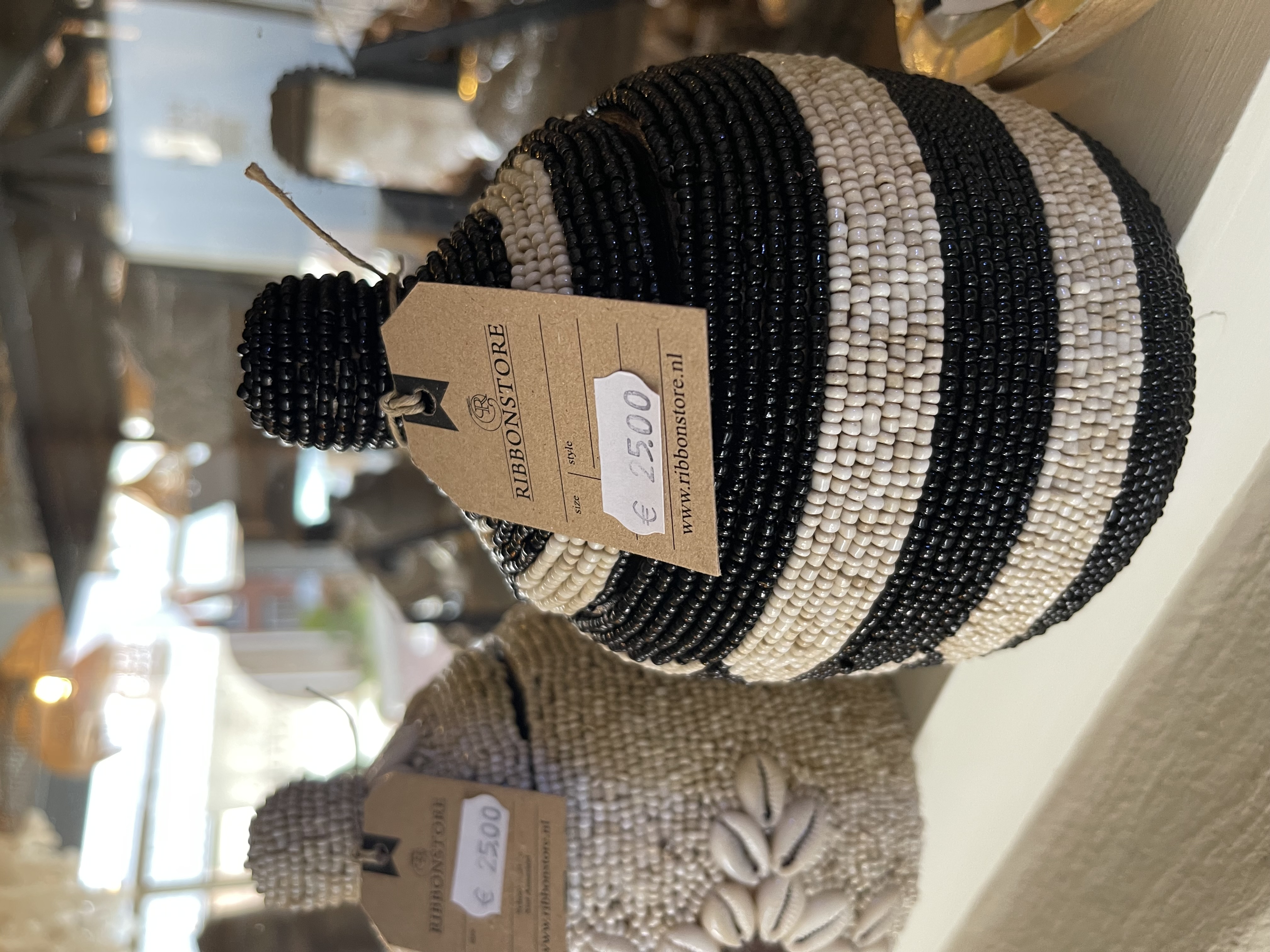 Kralen deco  potten met deksel woondecoratie