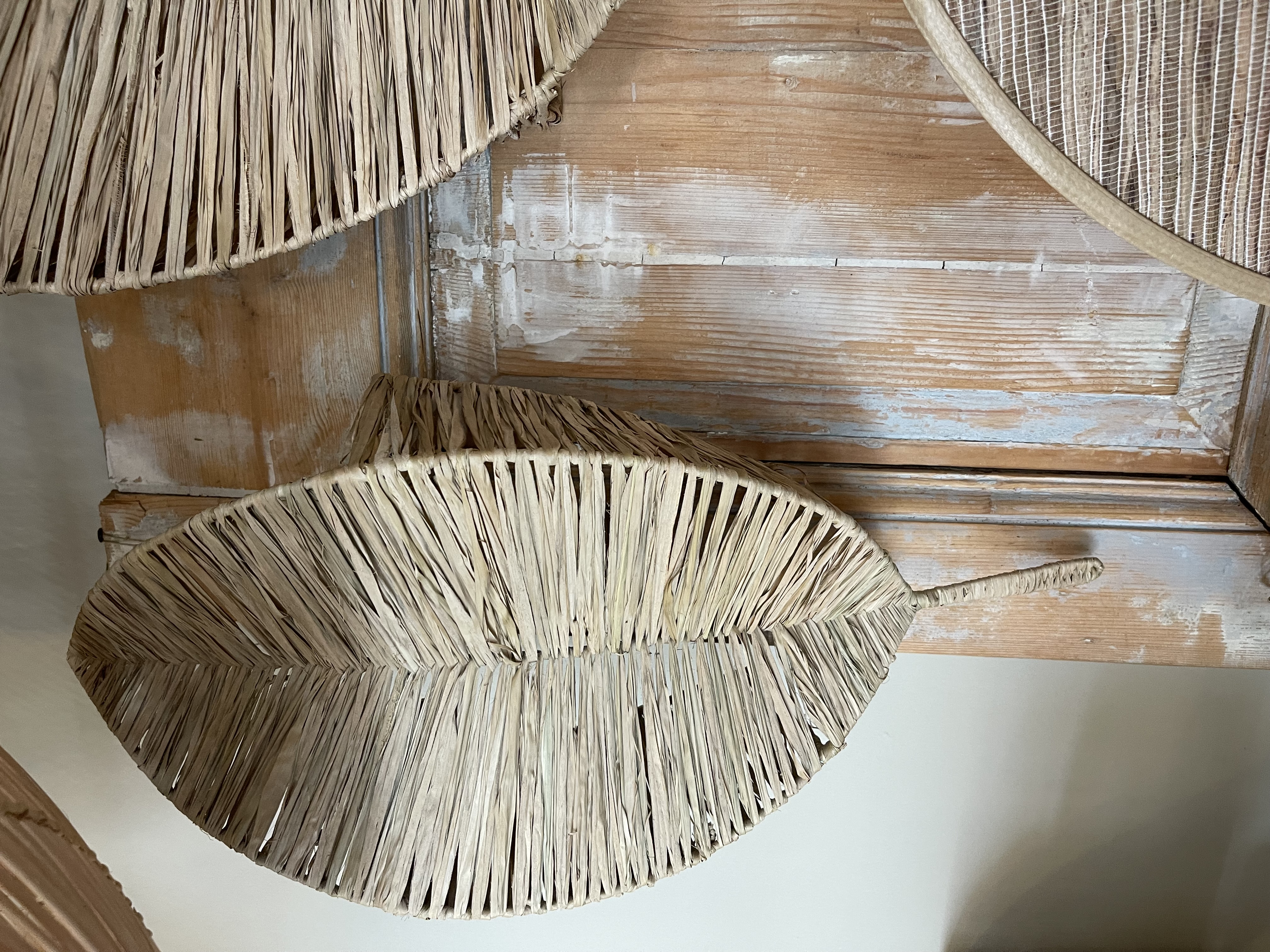 Rotan wandlamp Blad small
